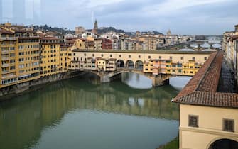 1230728815 A view shows the Ponte Vecchio on January 21, 2021 in Florence, Tuscany. (Photo by Vincenzo PINTO / AFP) (Photo by VINCENZO PINTO/AFP via Getty Images)