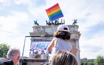 Milano - Pride evento arco della pace. Sala e Zan sul palco Milano - Pride evento arco della pace (Milano - 2021-06-26, MARCO PASSARO) p.s. la foto e' utilizzabile nel rispetto del contesto in cui e' stata scattata, e senza intento diffamatorio del decoro delle persone rappresentate
