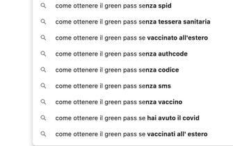 Domande su google sul green pass