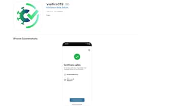 screen che mostra l'app di verifica per il certificato