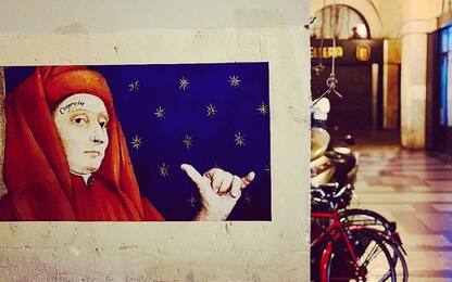 Padova, street artist Evyrein omaggia Giotto in piazza delle Erbe