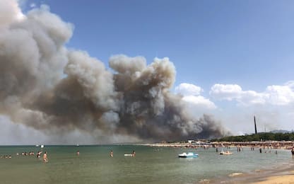Incendio a Pescara: brucia la Pineta dannunziana