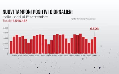 Coronavirus in Italia, il bollettino con i dati di oggi 1 settembre