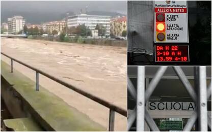 Allerta meteo in Liguria, torrenti esondati. Scuole chiuse a Genova