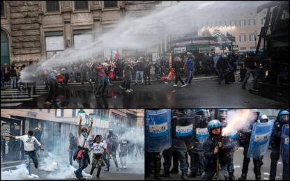 No Green Pass, nuove manifestazioni a Roma: scontri con la polizia
