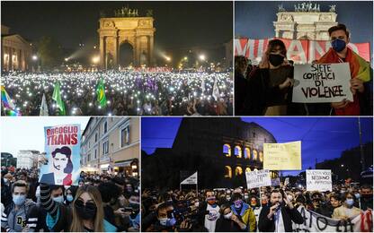 Ddl Zan, manifestazioni a Milano e Roma contro la bocciatura. LE FOTO
