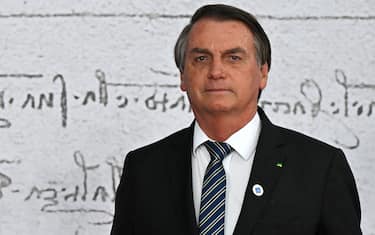 Brazilian President Jair Bolsonaro arrives for the G20 of World Leaders Summit on October 30, 2021 at the convention center "La Nuvola" in the EUR district of Rome. (Photo by Alberto PIZZOLI / AFP) (Photo by ALBERTO PIZZOLI/AFP via Getty Images)