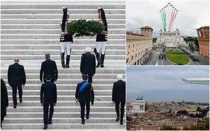Festa 4 novembre, omaggio di Mattarella e delle Frecce tricolori. FOTO