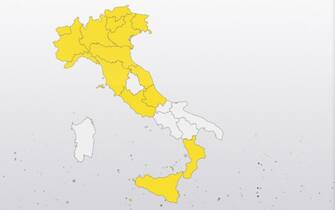 Una mappa dei colori delle regioni italiane