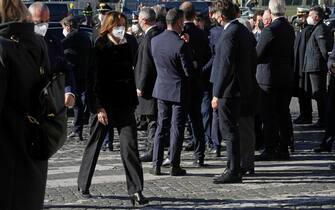Il ministro Marta Cartabia, arriva alla basilica di Santa Maria degli Angeli e dei Martiri, per i funerali di Stato di David Sassoli, Roma, 14 gennaio 2022.
ANSA/ALESSANDRO DI MEO