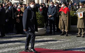 Il ministro Dario Franceschini, arriva alla basilica di Santa Maria degli Angeli e dei Martiri, per i funerali di Stato di David Sassoli, Roma, 14 gennaio 2022.
ANSA/ALESSANDRO DI MEO