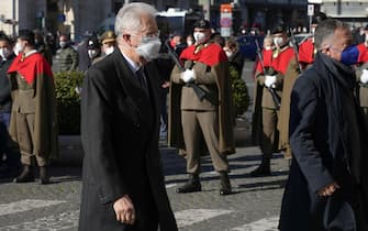Mario Monti, arriva alla basilica di Santa Maria degli Angeli e dei Martiri, per i funerali di Stato di David Sassoli, Roma, 14 gennaio 2022.
ANSA/ALESSANDRO DI MEO