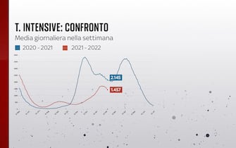 Grafiche coronavirus: il confronto sulle terapie intensive di un anno fa