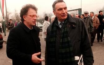 Gerardo D'Ambrosio, all'epoca procuratore aggiunto di Milano, con l'allora pm Gherardo Colombo in una foto d'archivio datata 28 febbraio 1996. ANSA