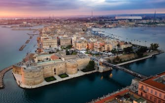 Aerial view of Taranto city, Puglia. Italy