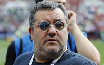 players agent Mino Raiola during the 2018 FIFA World Cup Russia group F match between Germany and Mexico at the Luzhniki Stadium on June 17, 2018 in Moscow, Russia(Photo by VI Images via Getty Images)