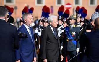 Italian President Sergio Mattarella  walks to lay a wreath of flowers at the Altar of the Fatherland during the celebrations of Republic Day, in Rome, Italy, 02 June 2022. The anniversary marks the proclamation of the Italian Republic in 1946. 
ANSA/RICCARDO ANTIMIANI