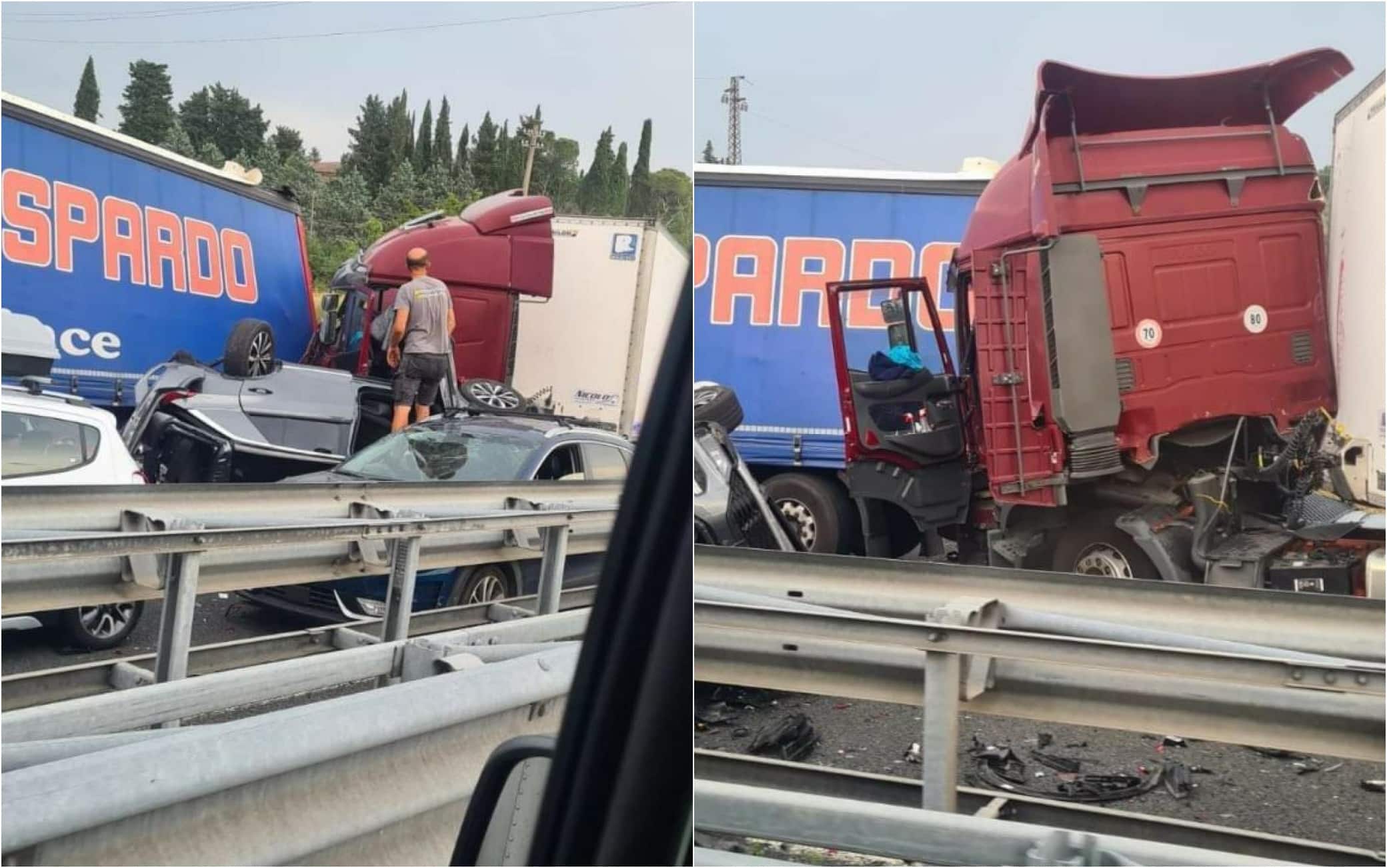 Due immagini dell'incidente