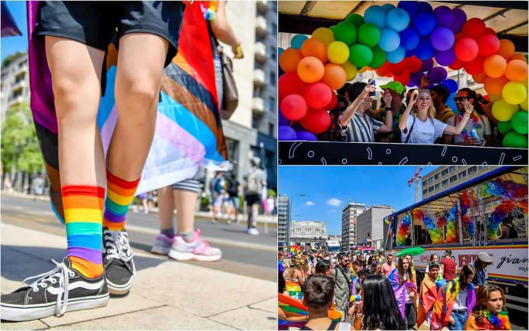 Pride Milano, il corteo sfila per le vie del capoluogo lombardo. FOTO Sky TG24