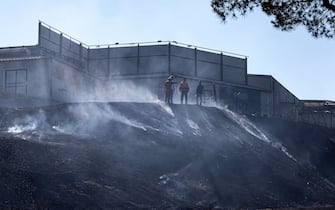 Italian Firemen try to extinguish the fire that broke out in the film studios of Cinecittà, Rome, Italy, 01 August 2022. According to initial information, the flames only affected the scenography of Renaissance Florence. There would be no injuries or intoxicated. ANSA / Massimo Percossi
