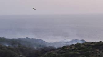 L'incendio sull'isola di Pantelleria domato nella mattinata del 18 agosto 2022. ANSA/PROTEZIONE CIVILE EDITORIAL USE ONLY NO SALES NKP