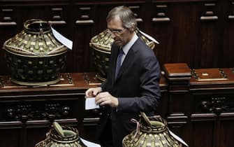 NiccolÃ² Ghedini alla Camera durante il Parlamento in seduta comune per l'elezione di due giudici della Corte Costituzionale e di cinque membri del Csm , Roma 17 settembre 2014. ANSA/GIUSEPPE LAMI