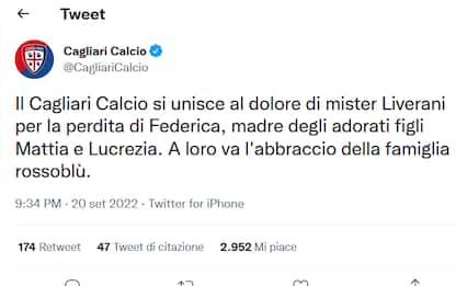 Calcio: morta la moglie di Fabio Liverani, tecnico del Cagliari