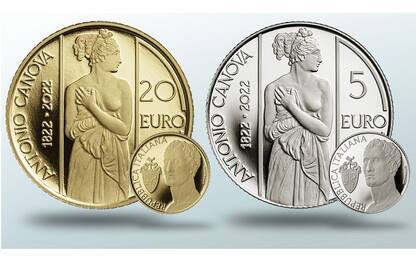 Monete euro per celebrare Antonio Canova presentate dalla Zecca