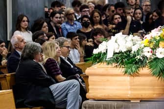 Il funerale del giovane morto in un incidente stradale Francesco Valdiserri, Roma 22 ottobre 2022.
ANSA/FABIO FRUSTACI