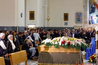 Il funerale del giovane morto in un incidente stradale Francesco Valdiserri, Roma 22 ottobre 2022.
ANSA/FABIO FRUSTACI