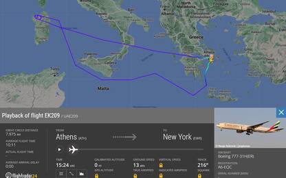 Allerta su volo Emirates Atene-Ny nei cieli italiani: cosa è successo