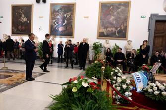 Italian Senate's President Ignazio La Russa (L) attends the funeral home of former Serbian soccer player and coach, Sinisa Mihajlovic, at the Capitoline Hill (Campidoglio) in Rome, Italy, 18 December 2022.
ANSA/MASSIMO PERCOSSI