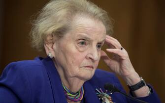 epa09845060 (FILE) - Former Secretary of State Madeleine Albright appears before the Senate Foreign Relations Committee hearing entitled 'The Road Ahead - US Interests, Values, and the American People', on Capitol Hill in Washington, DC, USA, 30 March 2017 (Reissued 23 March 2022). Former US Secretary of State Madeleine Albright died at the age of 84 on 23 March 2022. Albright was appointed by Former US President Bill Clinton during his second term to become the first woman in US history to head the State department.  EPA/MICHAEL REYNOLDS *** Local Caption *** 53427732