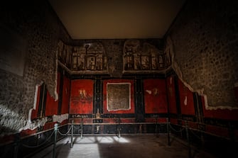 La casa dei Vettii nel Parco Archeologico di Pompei. Napoli 10  Gennaio 2023. ANSA/CESARE ABBATE