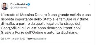 Il tweet di Dario Nardella