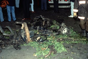 Car bomb blast in Via Fauro, near to Maurizio Costanzo's house, Rome, Italy, 14 May 1993. ANSA/OLDPIX