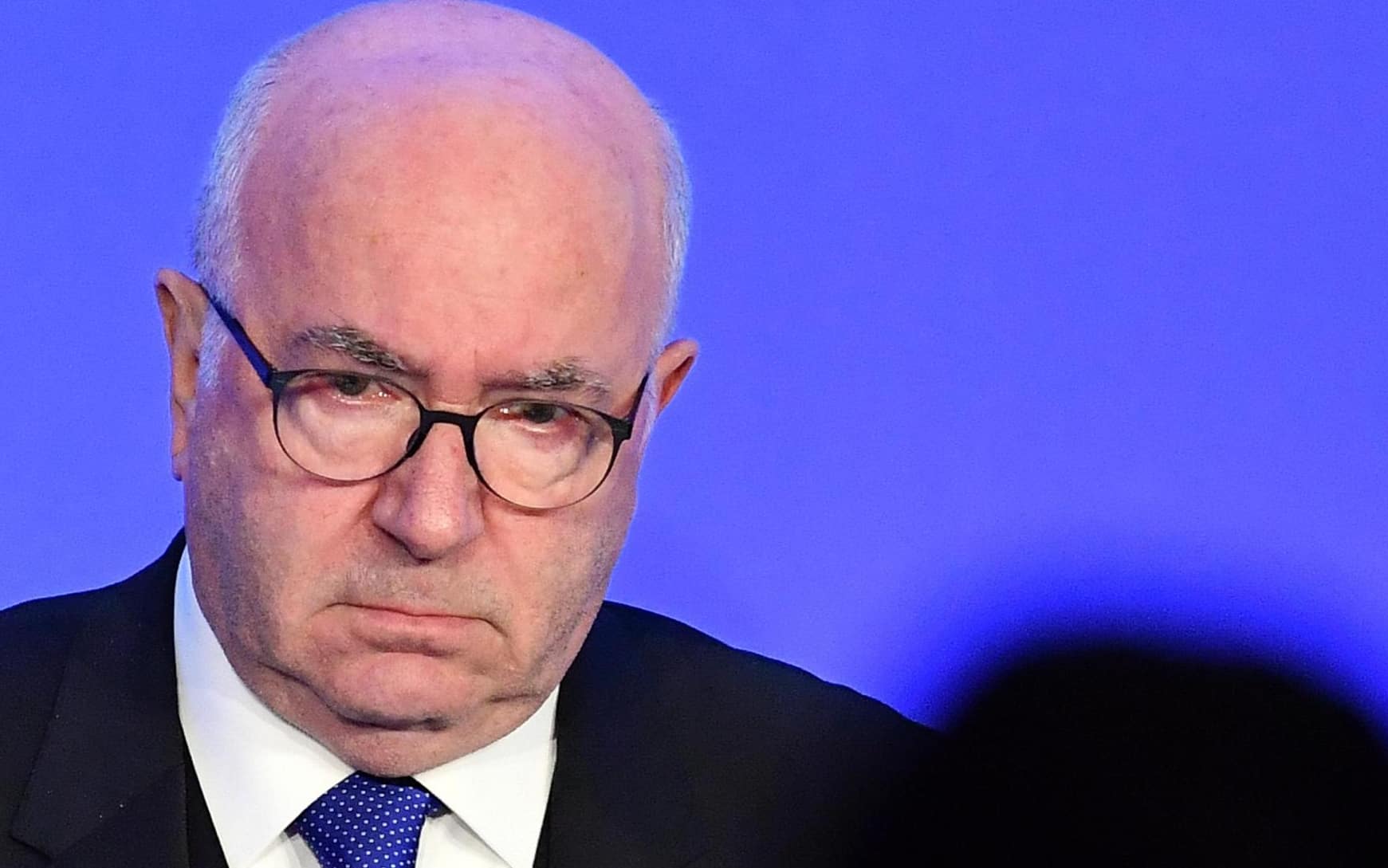 Carlo Tavecchio talks during Figc conference in  Rome, 29 January 2018. The leaders of the FIGC (Italian Football Federation) meet to elect the new president.   ANSA/ETTORE FERRARI








