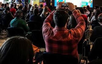Forum sul presente e il futuro dell'educazione alla cittadinanza Apertura Forum sul presente e il futuro dell'educazione alla cittadinanza e ai diritti umani in Europa con i giovani, organizzato dal Consiglio d'Europa, dal Dipartimento per le Politiche Giovanili e il Servizio Civile Universale e il Ministero dell'Istruzione. Torino, 11 aprile 2022 ANSA/JESSICA PASQUALON