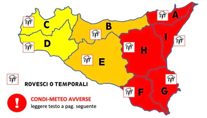 L'allerta della Protezione civile