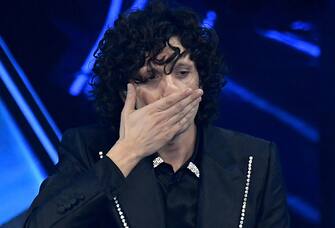 Italian singer Ermal Meta  performs on stage at the Ariston theatre during the 71st Sanremo Italian Song Festival, Sanremo, Italy, 06 March 2021. The festival runs from 02 to 06 March.    ANSA/ETTORE FERRARI



