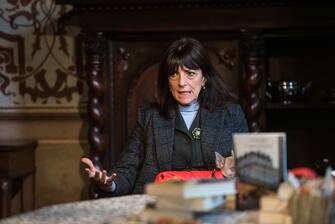 1349128494 The Italian writer, literary critic, Italian translator from French, Spanish and Portuguese Romana Petri presents her book The Representation at Villa Piazzi in Nerviano on the organization and invitation of the La Giratempo bookshop. Nerviano (Italy), 24 October 2021 (photo by Elena Di Vincenzo/Archivio Elena Di Vincenzo/Mondadori Portfolio via Getty Images)