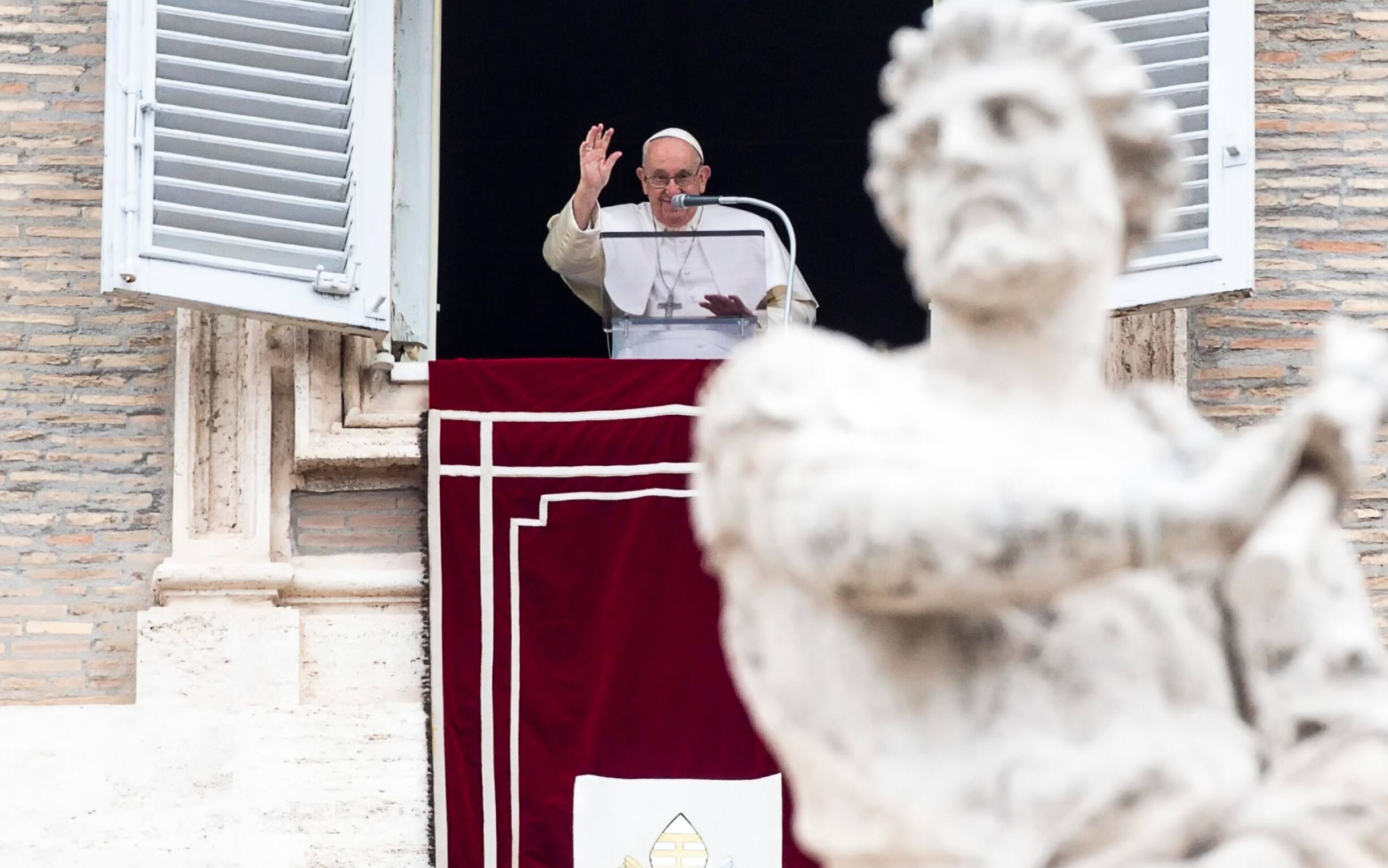 Pope Francis during the Angelus, traditional Sunday's prayer, in St. Peter's Square, Vatican City, 19 March 2023. ANSA/ANGELO CARCONI