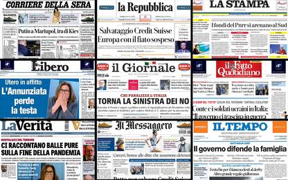 Le prime pagine dei quotidiani di oggi 20 marzo: la rassegna stampa