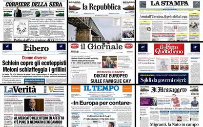 Le prime pagine dei quotidiani di oggi 22 marzo: la rassegna stampa