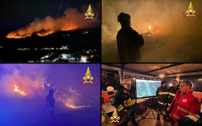 Incendio a Montegrino Valtravaglia, a fuoco 12 ettari di boschi. FOTO