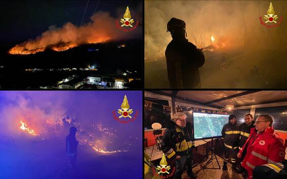 Incendio a Montegrino Valtravaglia, nel Varesotto: a fuoco 12 ettari di boschi. FOTO