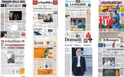 Le prime pagine dei quotidiani di oggi 24 aprile: la rassegna stampa