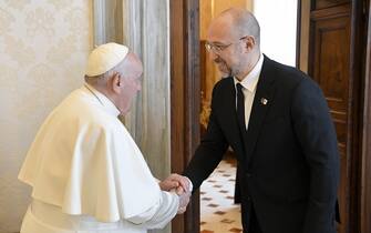 Ukraine, Prime Minister Denys Shmyhal in an audience with Pope Francis in the Vatican