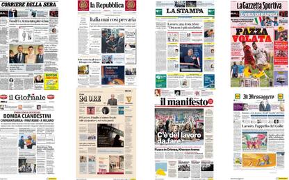 Le prime pagine dei quotidiani di oggi 30 aprile: la rassegna stampa