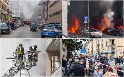 Milano, esplosione e incendio in centro città. LE FOTO
